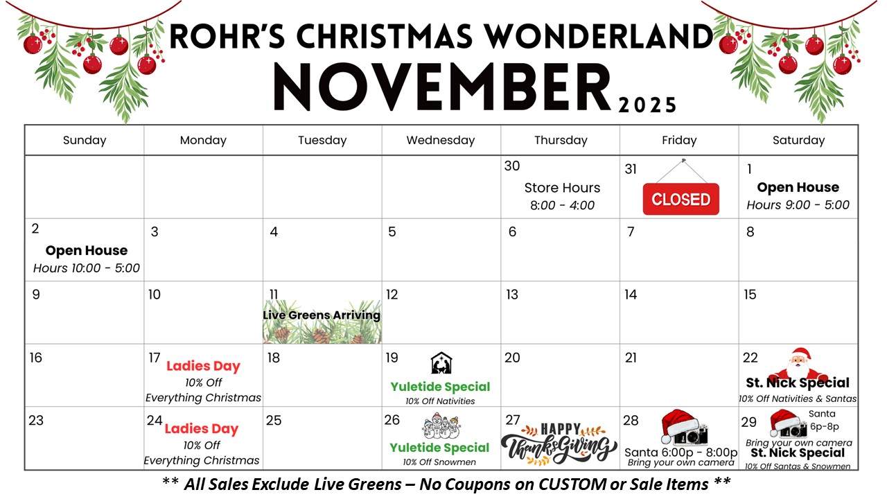 november christmas calendar 2025