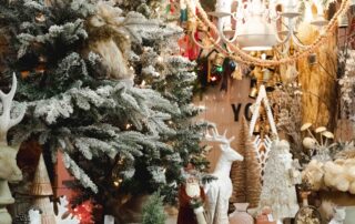 white christmas decorations with tree